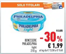 Conad BENESSERE PHILADELPHIA light offerta
