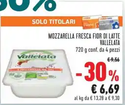 Conad Mozzarella Fresca Fior di Latte Vallelata offerta