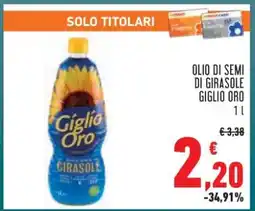 Conad Olio di Semi di Girasole Giglio Oro offerta