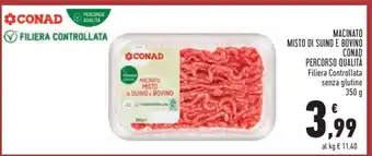 Conad MACINATO MISTO DI SUINO E BOVINO CONAD offerta