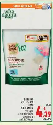 Conad Detersivo per lavatrice Conad Verso Natura offerta