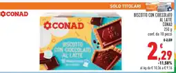 Conad Biscotto con Cioccolato al Latte Conad offerta
