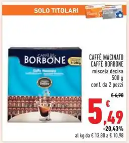 Conad Caffè Macinato Caffè Borbone offerta