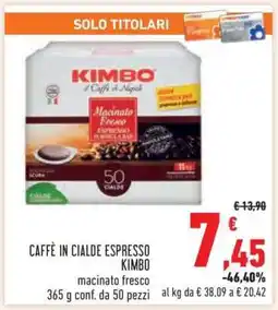 Conad CAFFÈ IN CIALDE ESPRESSO KIMBO offerta