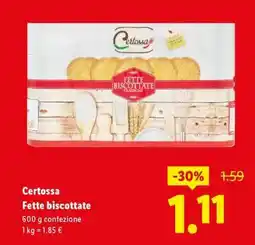 Lidl Certossa Fette biscottate offerta
