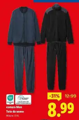 Lidl esmara Men Tuta da uomo offerta