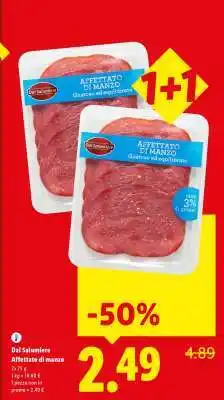 Lidl Dal Salumiere Affettato di manzo offerta