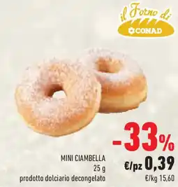 Conad Mini ciambella prodotto dolciario decongelato offerta