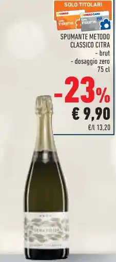 Conad SPUMANTE METODO CLASSICO CITRA - brut - dosaggio zero offerta