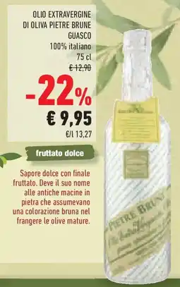 Conad Olio extravergine di oliva pietre brune guasco 100% italiano offerta