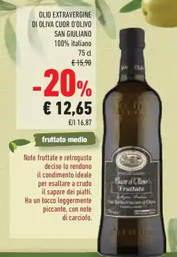 Conad Olio extravergine di oliva cuor d'olivo SAN GIULIANO 100% italiano offerta
