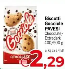 Despar Biscotti Gocciole PAVESI Chocolate/ Extradark offerta