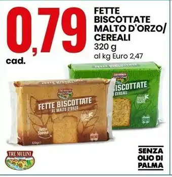 Eurospin Fette biscottate malto d' orzo / cereali senza olio di palma offerta