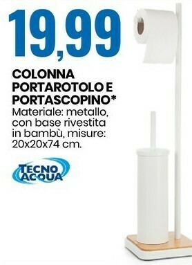 Eurospin Tecno acqua colonna portarotolo e portascopino offerta
