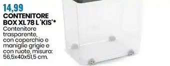 Eurospin Contenitore box xl 78 l 'kis' offerta