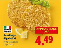 Lidl Gran burger di pollo XXL offerta