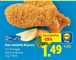 Lidl Due cotolette di pesce offerta