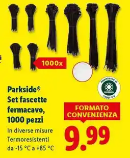 Lidl Parkside Set fascette fermacavo, 1000 pezzi offerta
