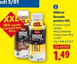 Lidl Milbona Bevanda proteica XXL offerta