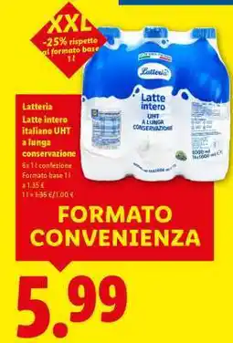 Lidl Latte intero italiano UHT a lunga conservazione offerta