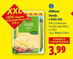 Lidl Milbona Gouda a fette XXL offerta