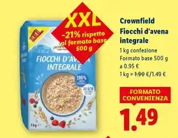 Lidl Crownfield Fiocchi d'avena integrale offerta