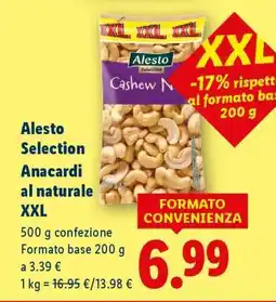 Lidl Alesto Selection Anacardi al naturale XXL offerta