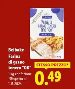 Lidl Belbake Farina di grano tenero “00” offerta