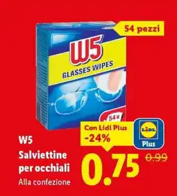 Lidl W5 Salviettine per occhiali offerta
