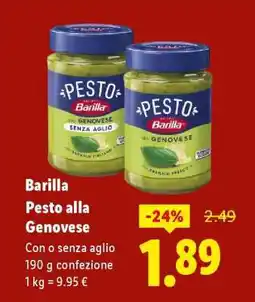 Lidl Barilla Pesto alla genovese offerta