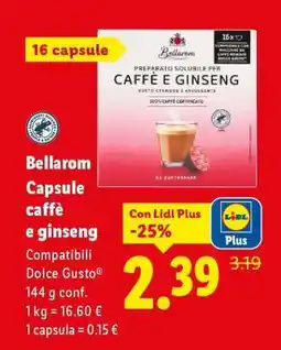 Lidl Bellarom Capsule caffè e ginseng offerta