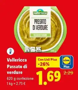 Lidl Vallericca Passato di verdure offerta
