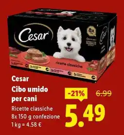 Lidl Cesar Cibo umido per cani offerta