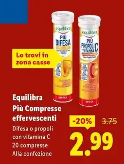 Lidl Equilibra Più Compresse effervescenti offerta