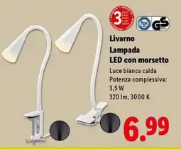 Lidl Livarno Lampada LED con morsetto offerta