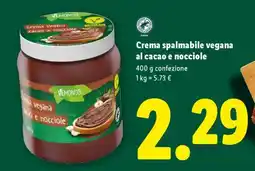 Lidl Crema spalmabile vegana al cacao e nocciole offerta