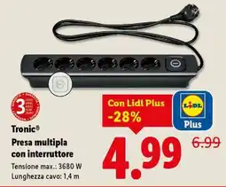 Lidl TRONIC Presa multipla con interruttore offerta