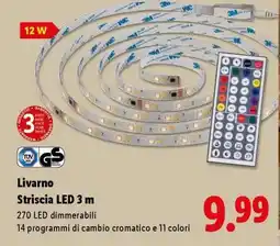 Lidl Livarno Striscia LED 3 m offerta