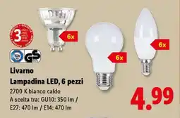 Lidl Livarno Lampadina LED, 6 pezzi offerta