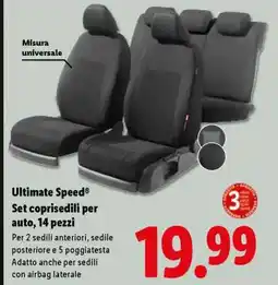Lidl ULTIMATE SPEED Set coprisedili per auto, 14 pezzi offerta
