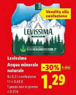 Lidl Levissima Acqua minerale naturale offerta