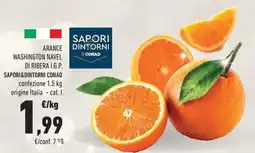 Conad Margherita Arance washington navel di ribera i.g.p. SAPORI&DINTORNI CONAD confezione origine Italia cat. I offerta