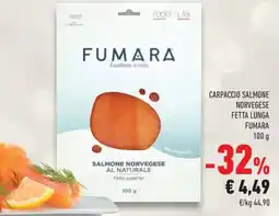Conad Margherita Carpaccio salmone norvegese fetta lunga fumara offerta