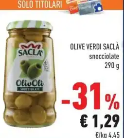 Conad Margherita OLIVE VERDI SACLÀ snocciolate offerta