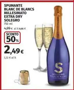 Coop SPUMANTE BLANC DE BLANCS MILLESIMATO EXTRA DRY SOLEGRO offerta