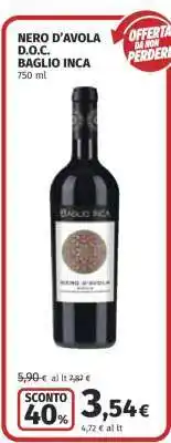 Coop NERO D’AVOLA D.O.C. BAGLIO INCA offerta