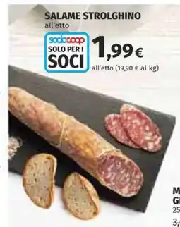 Coop Salame Strolghino offerta