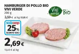 Coop HAMBURGER DI POLLO BIO VIVI VERDE offerta
