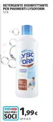 Coop DETERGENTE DISINFETTANTE PER PAVIMENTI LYSOFORM offerta