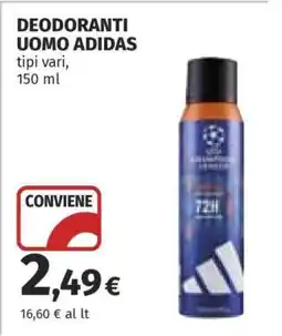 Coop DEODORANTI UOMO ADIDAS offerta
